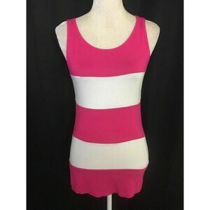 Bebe Striped Scoop Neck Fitted Tank top